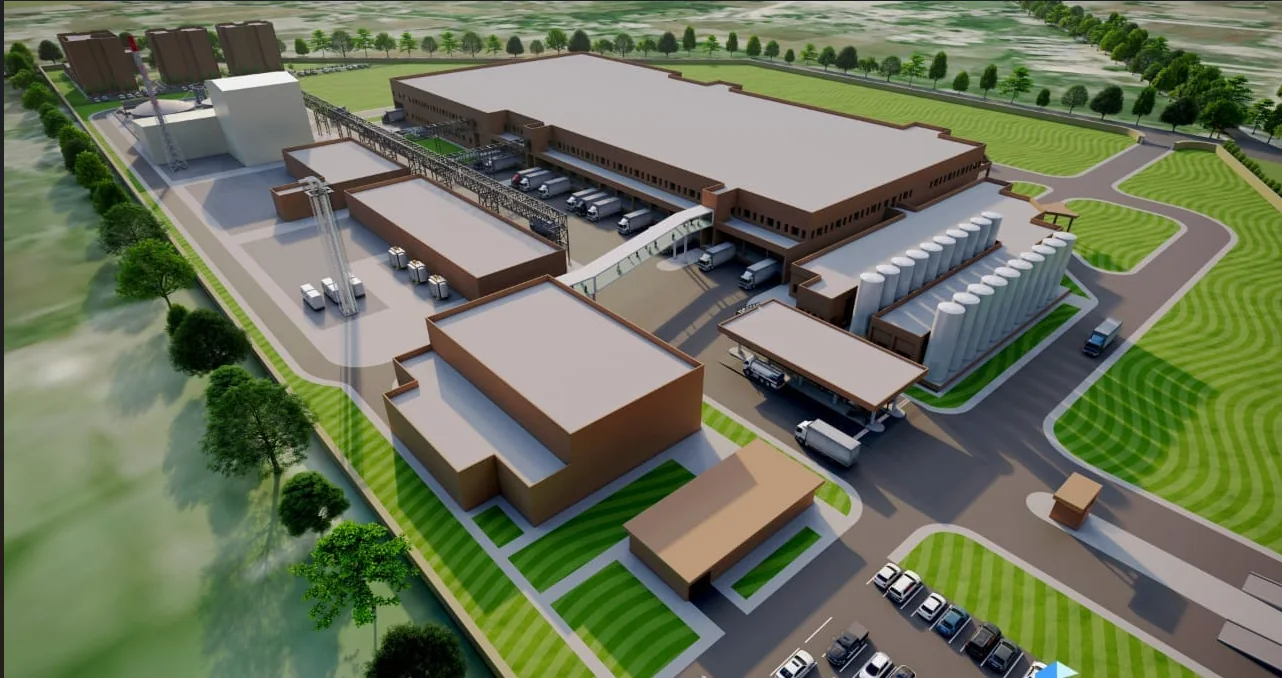 Three-dimensional layout of a proposed industrial plant