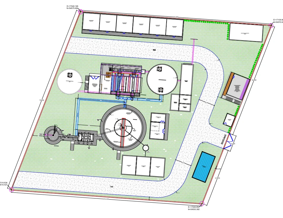 Water Treatment Plant - Hydraulic flow diagram